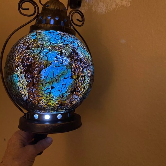 Turkish Moroccan  Mosaic Lamp Light Pendant Lantern icy blue, Green,‎ Brown. - Picture 4 of 11